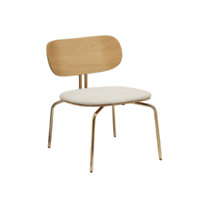 Umage Curious Lounge fåtölj mässing / Teddy White