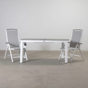 Matgrupp för utomhusbruk grå / vit