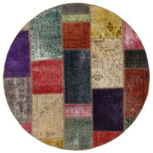 Vintage Patchwork orientalisk matta ø 150 cm