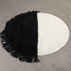 Woven Works Arc ullmatta ø 200 cm vit / svart