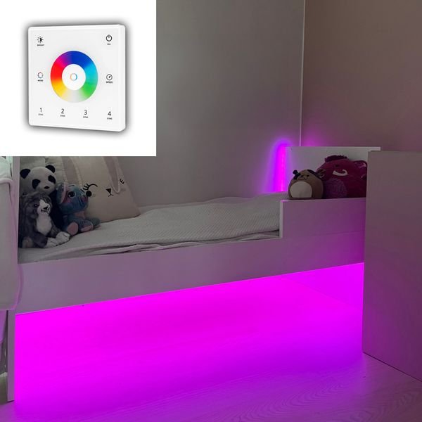 LED-listpaket för barnrum AGGE - Komplett paket, Wall Mount Touch Panel Fjärrkontroll