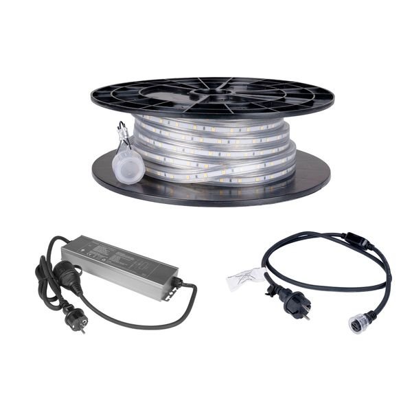 LED-list / Arbetsbelysning AGGE Lite 230V - 400 lm/m, 10 m, LED-list med nätsladd (4000K) + Powerbank