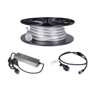 LED-list / Arbetsbelysning AGGE Lite 230V - 400 lm/m, 10 m, LED-list med nätsladd (3000K) + Powerbank