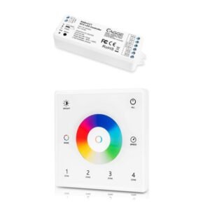 Fjärrkontroll för LED-list AGGE RGB+CCT Wall Mount Touch Panel 4-zones, RF 2.4 GHz, Fjärrkontroll + Drivdon