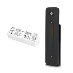 Fjärrkontroll för LED-list AGGE RGB+CCT Touch Slide, RF 2.4 GHz, Svart fjärrkontroll + Drivdon