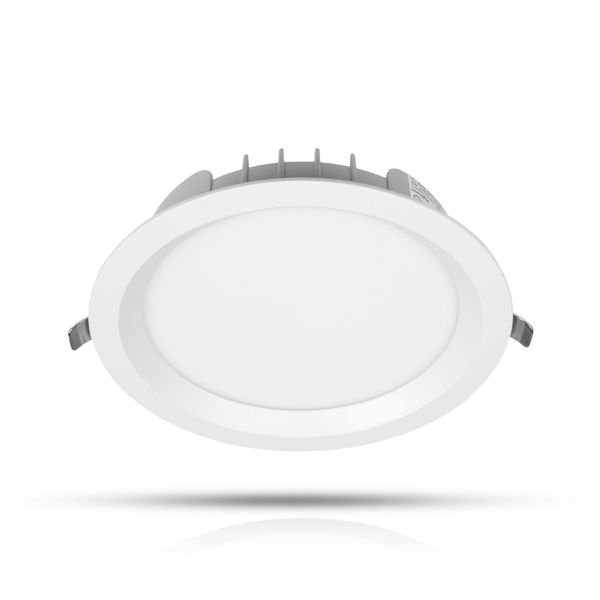 Downlight AGGE Round Flood Antiglare White - IP44 / CCT / Dimbar, 30W / 165 mm