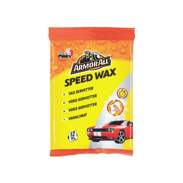 Våtservetter Vax Armor All Speed Wax Wipes XL, 12 st