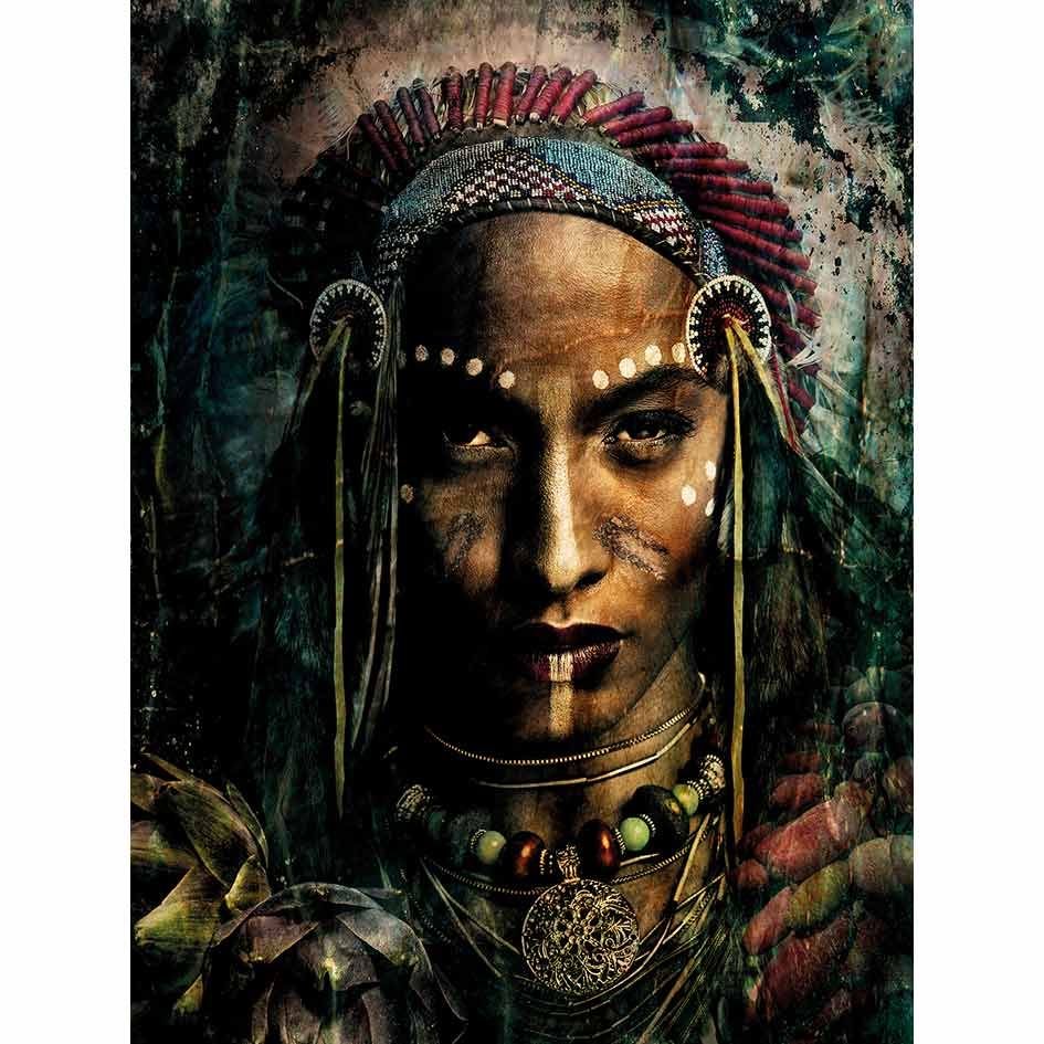 Artwood, Väggdekoration Indian Portrait 100X150 Cm