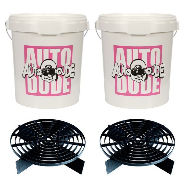 Tvätthink AUTODUDE 20,5 liter (inkl. lock), 2 st + Raster (smutsavskiljare)