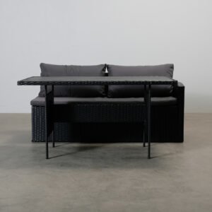 James Light trägårdsbord och soffa svart