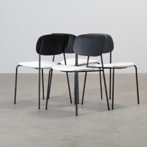 Decotique Note matstol svart / vit, set om 4