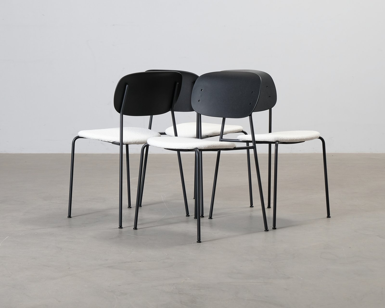 Decotique Note matstol svart / vit, set om 4