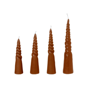 Ferm Living Twisted ljus Amber, 4-pack