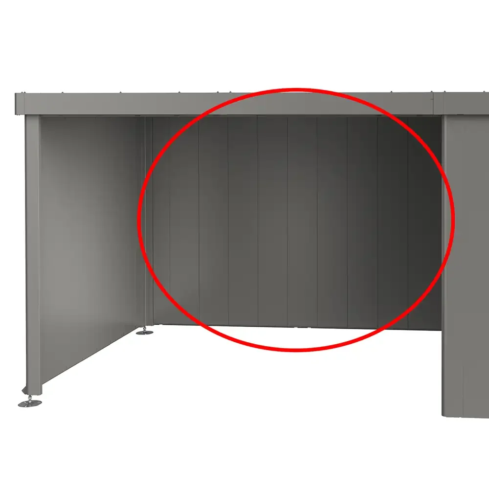 Biohort, Bakvägg till Sidotak Trädgårdsskjul Neo metallic grå