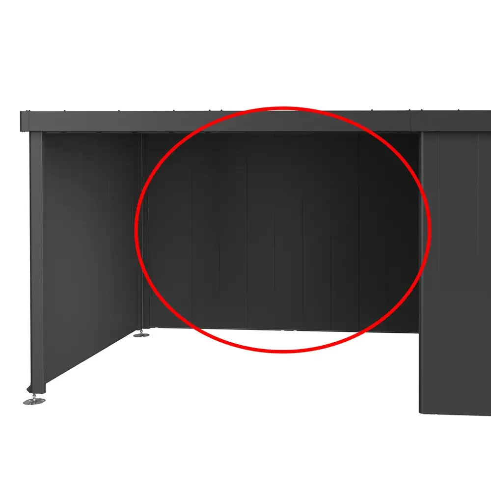 Biohort, Bakvägg till Sidotak Trädgårdsskjul Neo metallic mörksilver