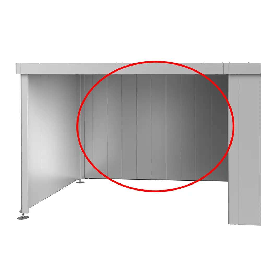 Biohort, Bakvägg till Sidotak Trädgårdsskjul Neo metallic silver