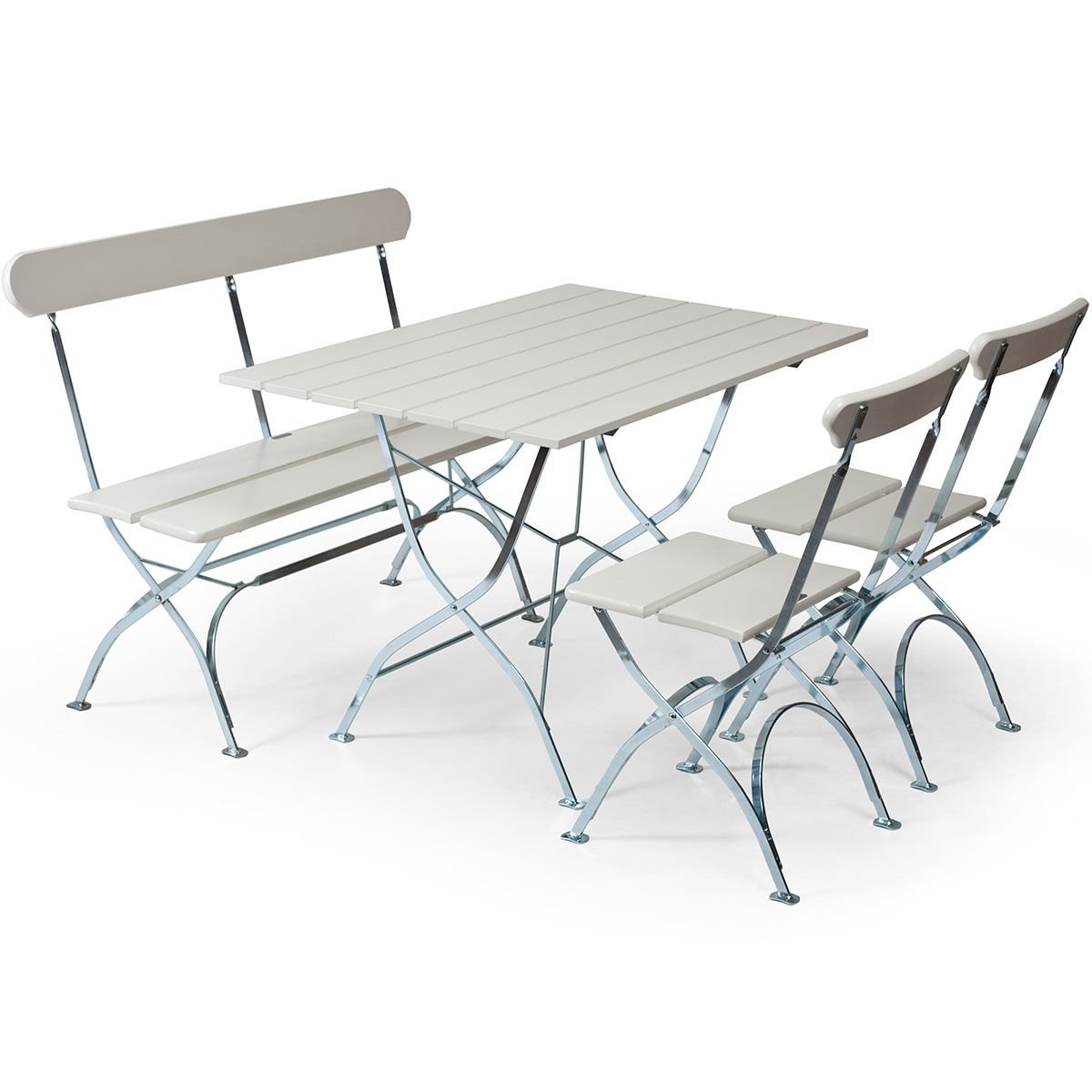 Grythyttan Stålmöbler, Bryggerigrupp Bord, Soffa & 2 Stolar Vit