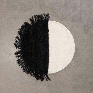 Woven Works Arc ullmatta ø 120 cm vit / svart