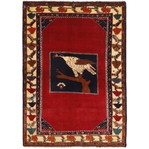 Old Figural Kashghai orientalisk matta 138 x 202 cm