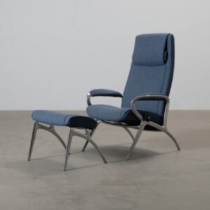 Stressless James fåtölj med fotpall blå