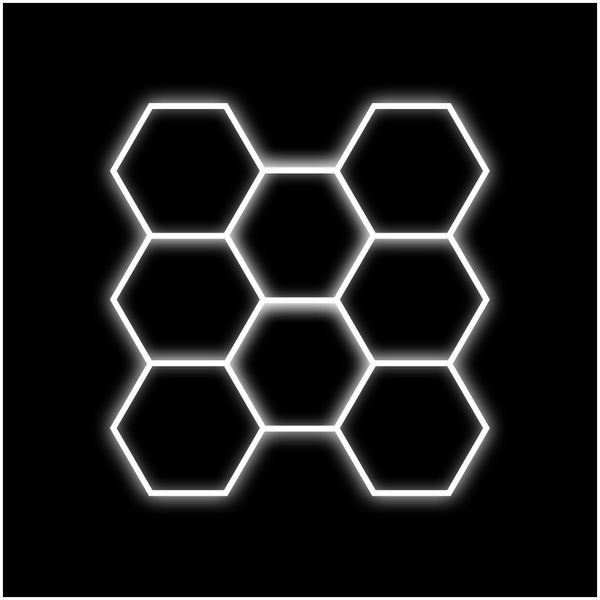Hexagon-belysning Dr Dirt Garage Sky Gen2, 8 Grid System, 290 x 305 cm