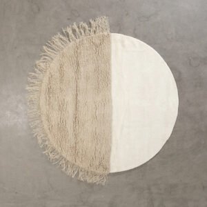 Woven Works Arc ullmatta ø 200 cm vit / beige