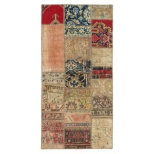 Vintage Patchwork orientalisk matta 74 x 152 cm