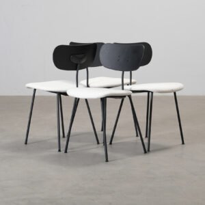 Decotique Note matstol svart / vit, set om 4