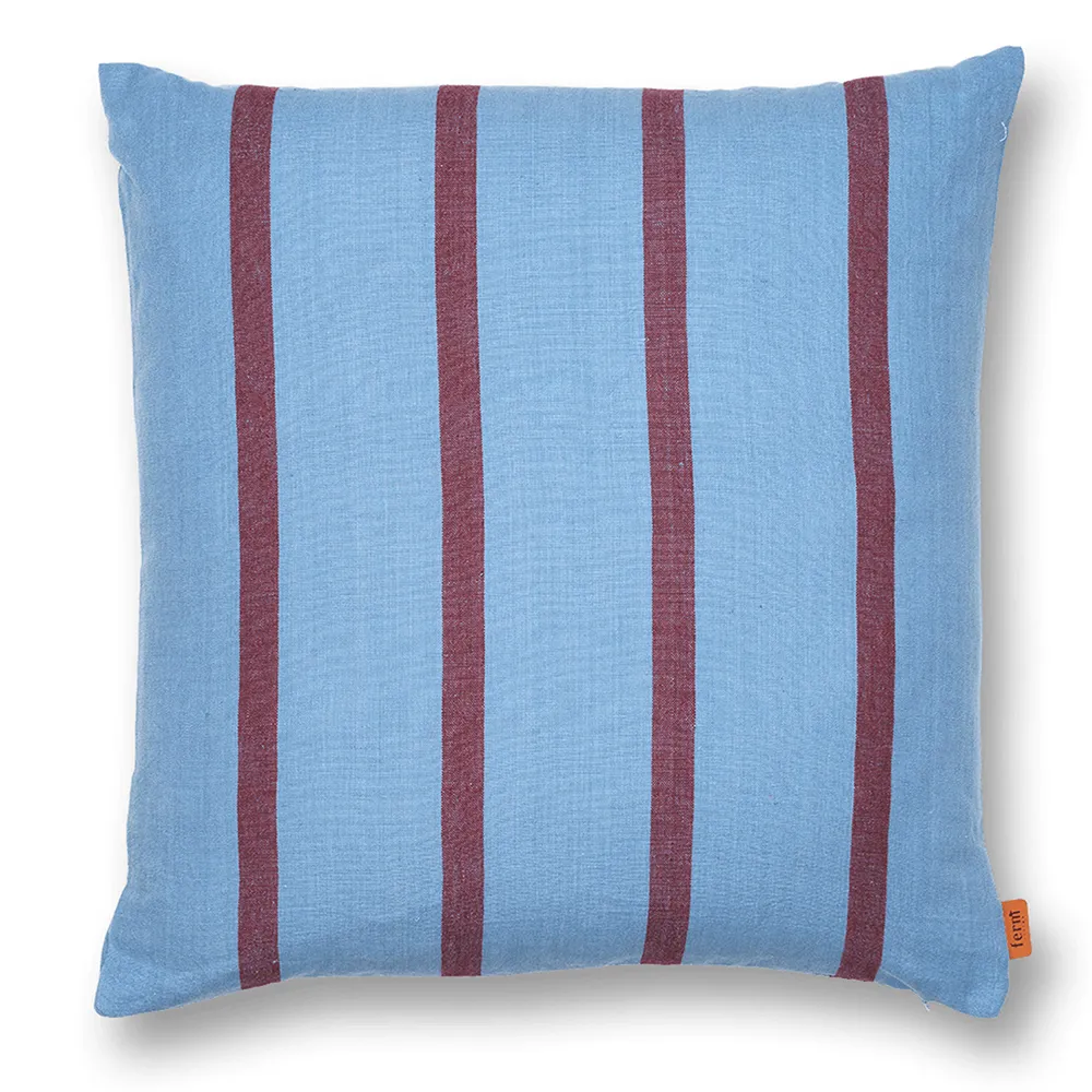 Ferm Living, Grand Prydnadskudde - Faded Blue/Burgundy