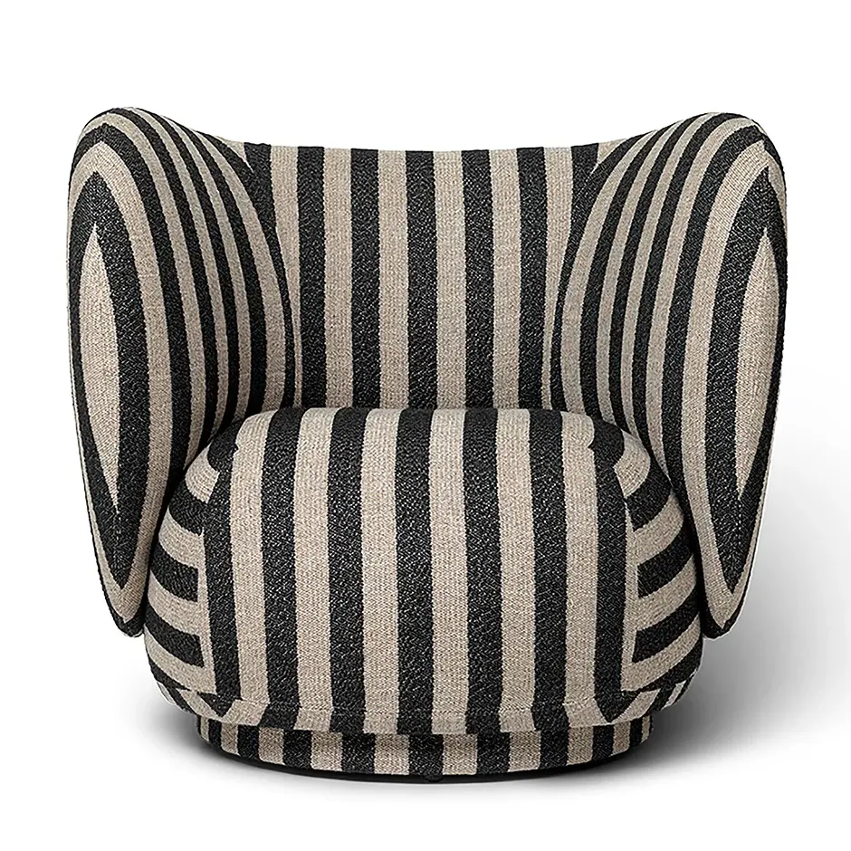 Ferm Living, Rico Lounge Fåtölj Louisiana - Sand/Black