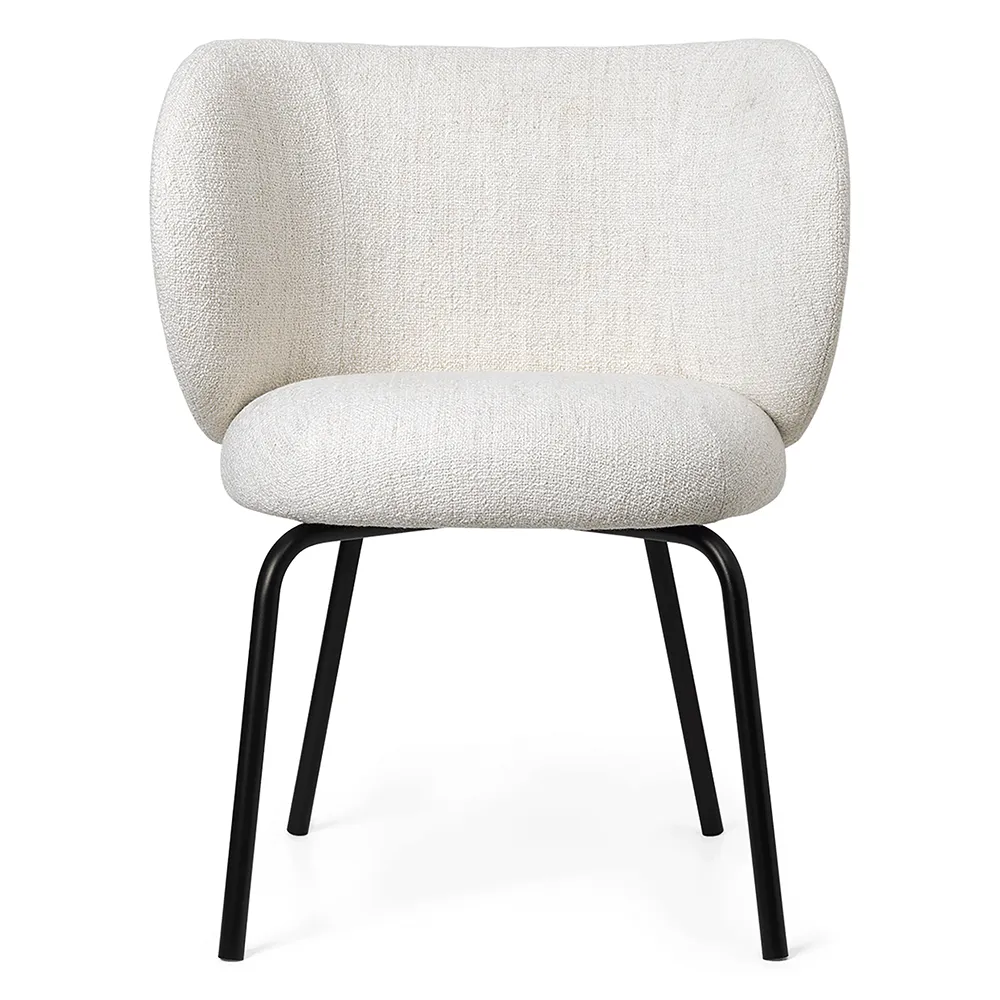 Ferm Living, Rico Matstol Black Bouclé - Off-white