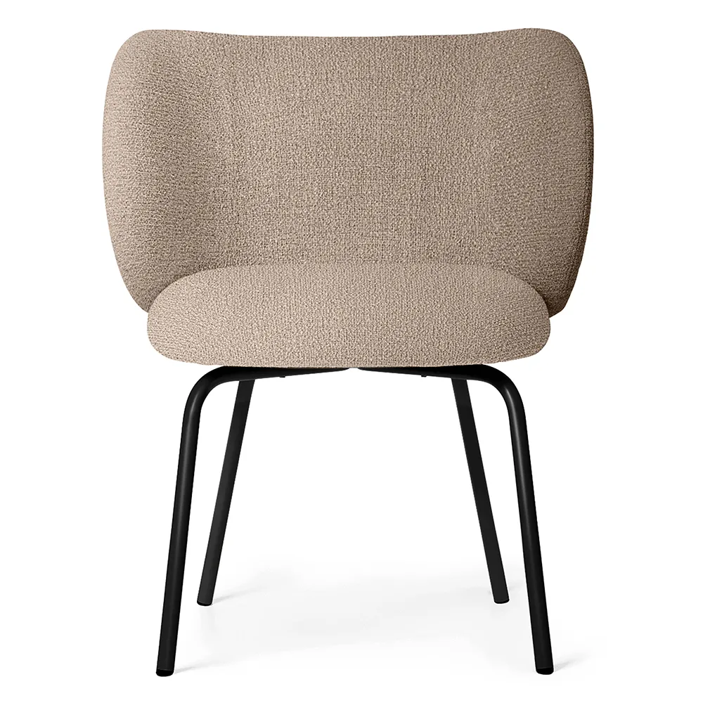 Ferm Living, Rico Matstol Black Bouclé - Sand