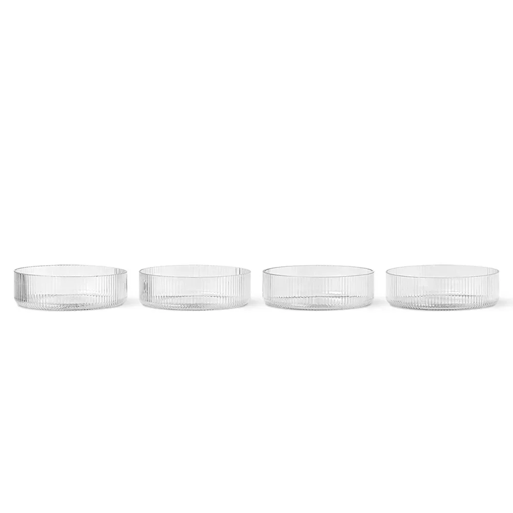 Ferm Living, Ripple Serveringsskål 4-pack - Clear