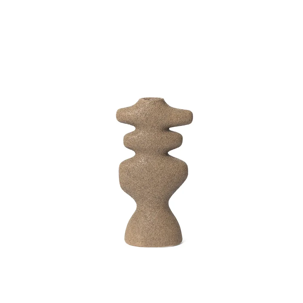 Ferm Living, Yara Candle Holder - Large - Dark Sand