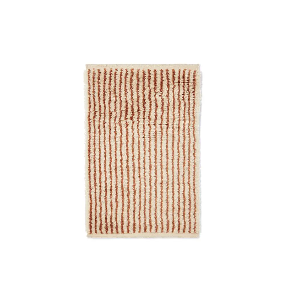 Ferm Living, Kami Knuten Matta - 80x120 cm - Off-white/Red Brown