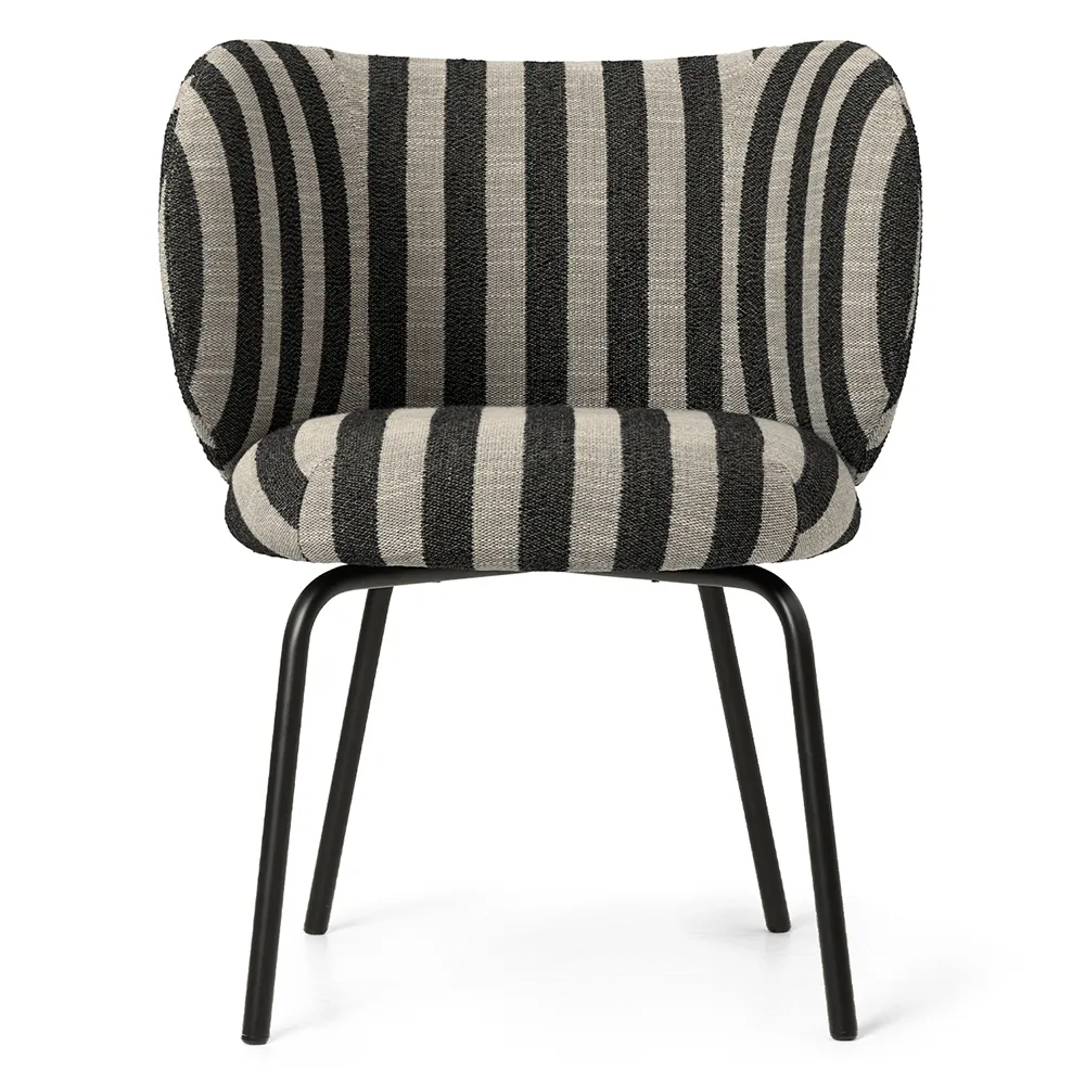 Ferm Living, Rico Matstol Black Louisiana - Sand/Black