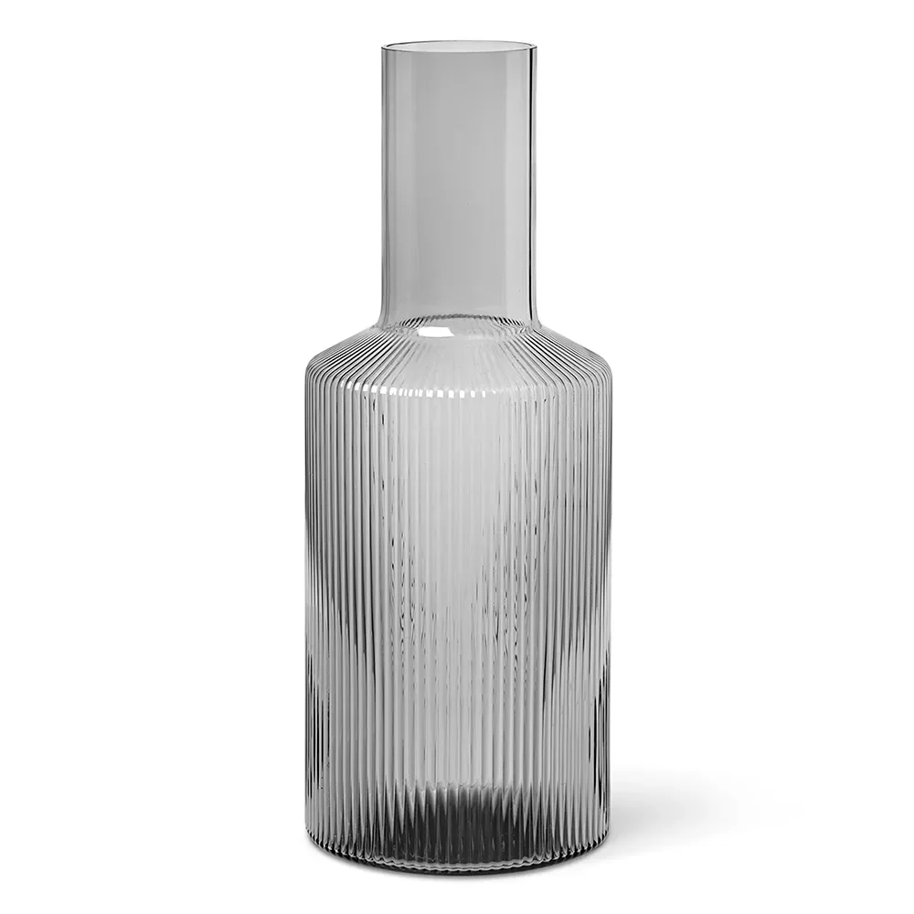 Ferm Living, Ripple Karaff - Smoked Grey