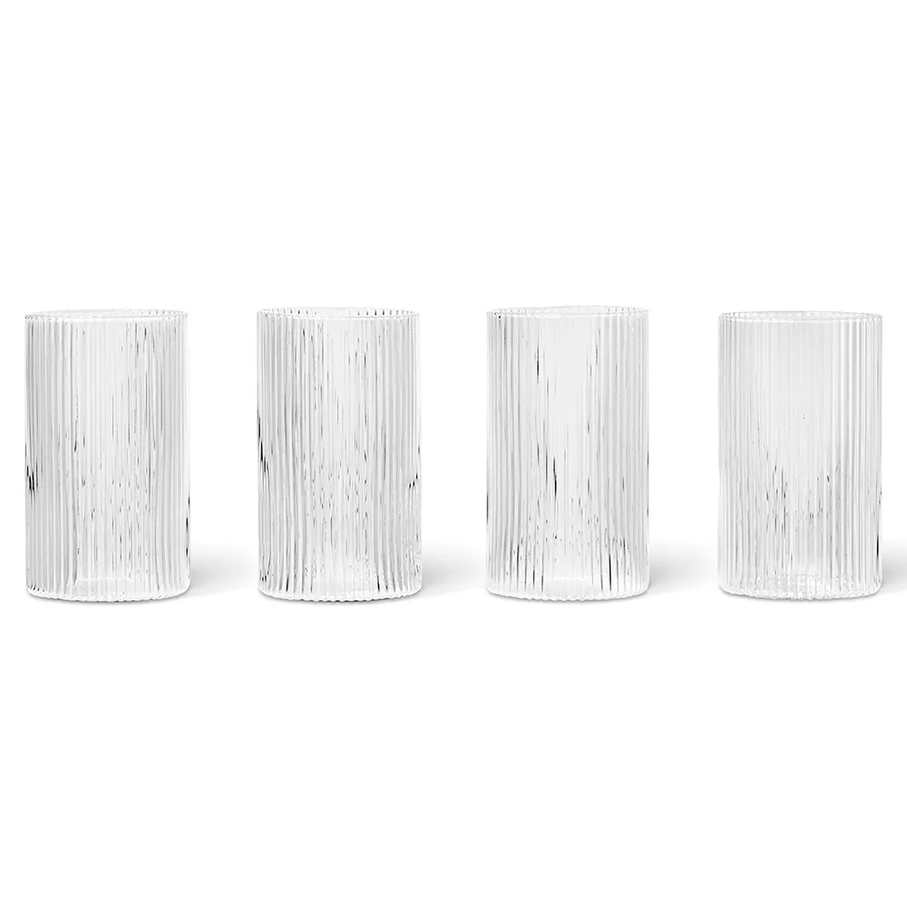 Ferm Living, Ripple Verrines dricksglas 4-pack - Clear