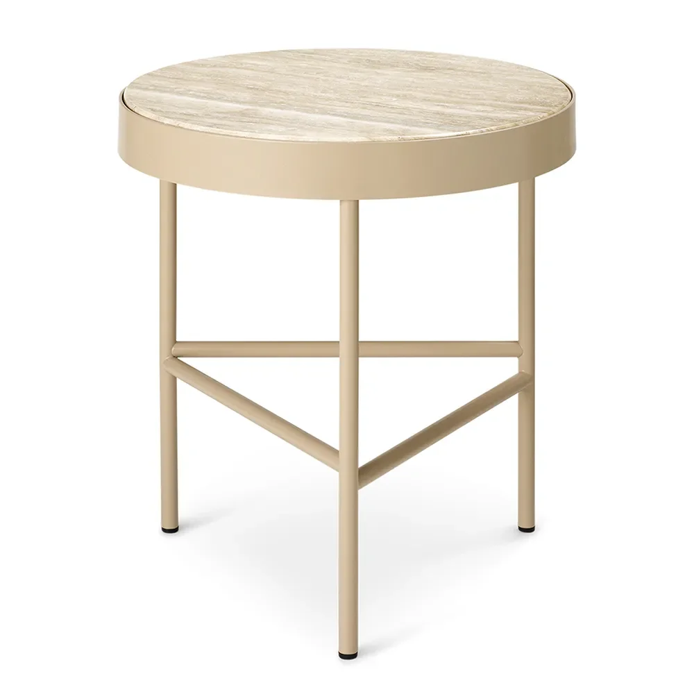 Ferm Living, Travertine Sidobord - Cashmere