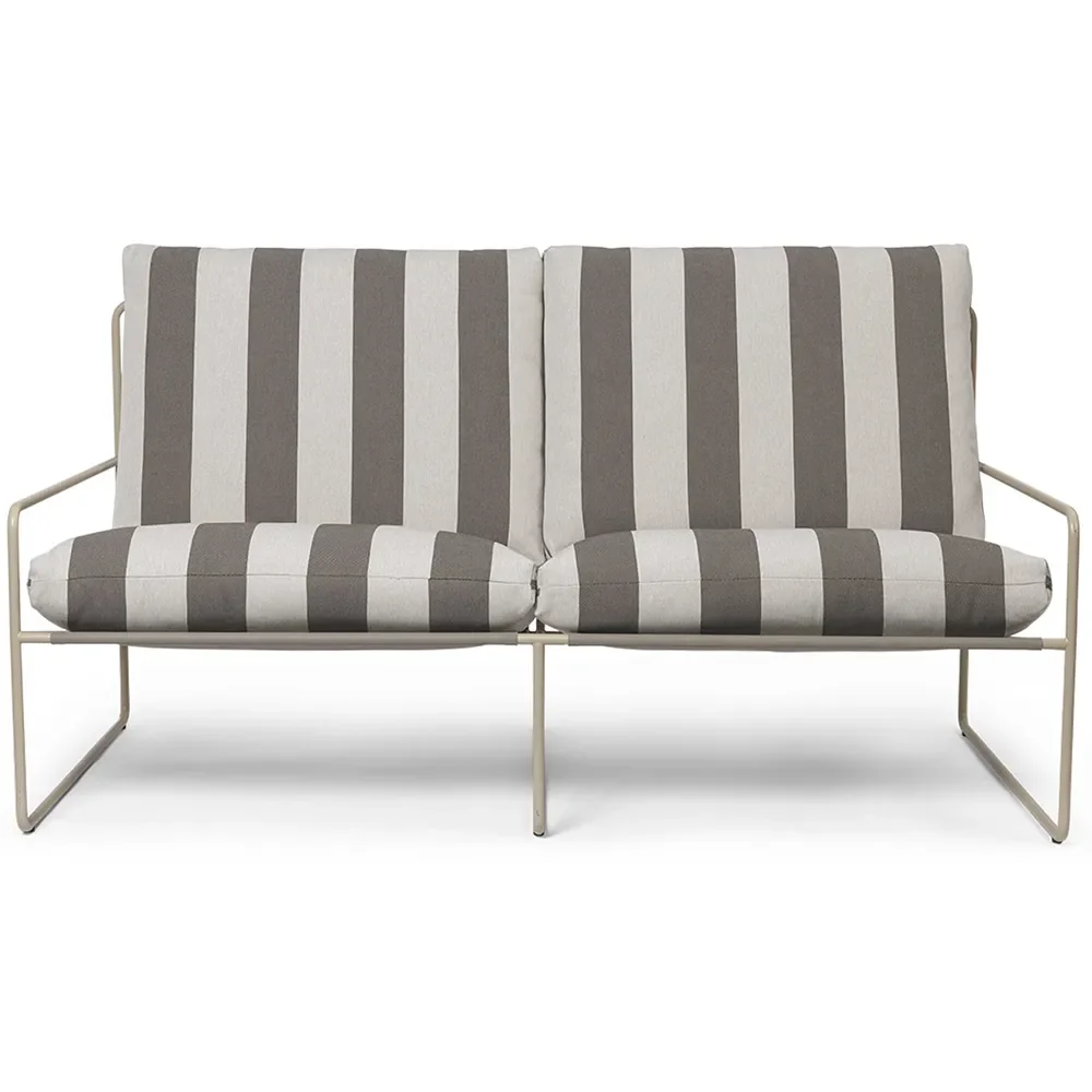 Ferm Living, Desert 2-sits soffa Stripe Cashmere/Chocolate
