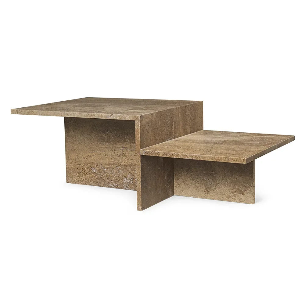 Ferm Living, Distinct Coffee Table - Dark Brown Travertine