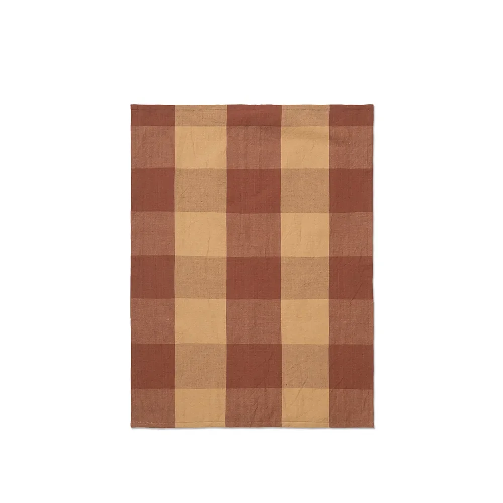 Ferm Living, Kökshandduk Hale  Peach/Spice Red