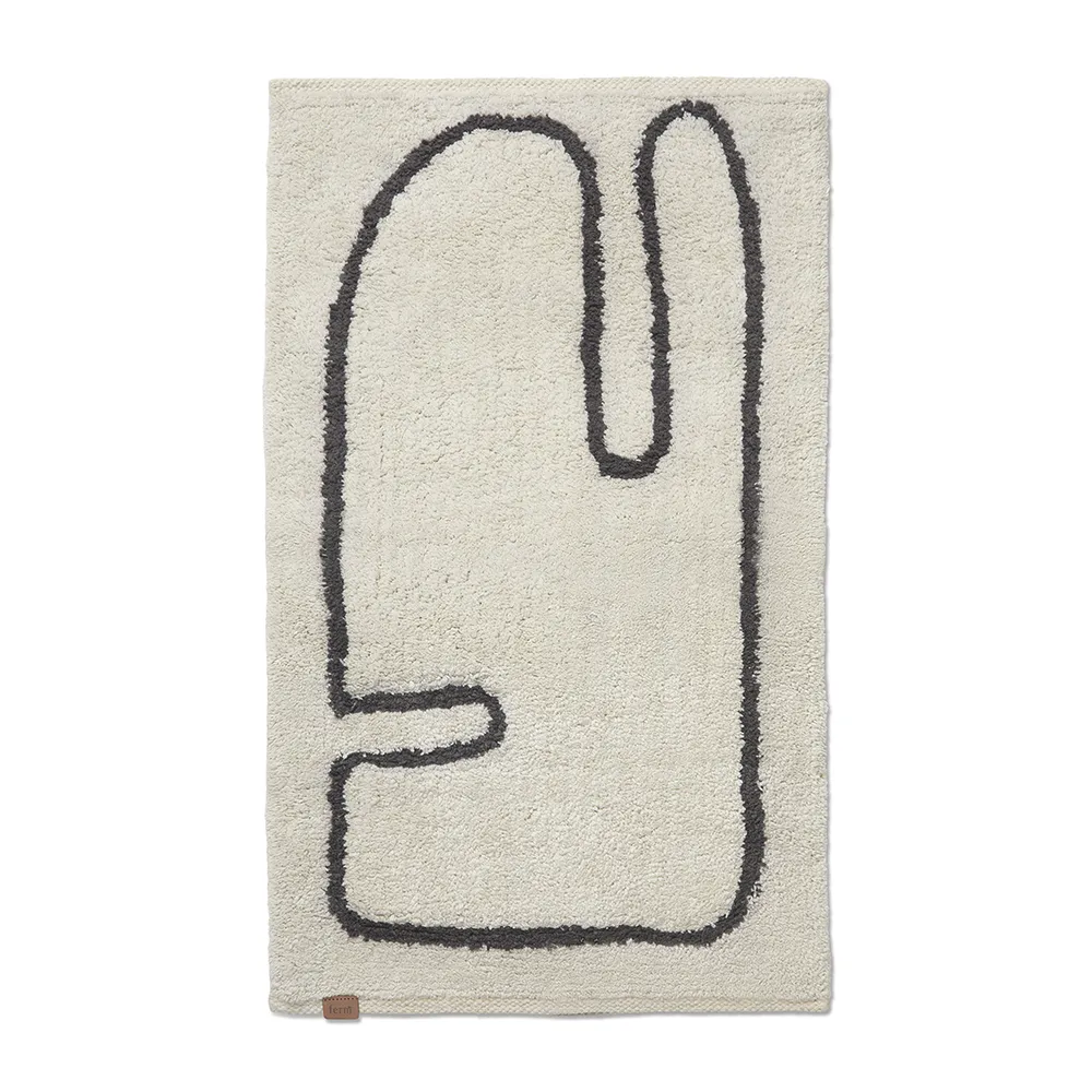 Ferm Living, Tvättbar Badrumsmatta i Ekologisk Bomull Off-white/Coffee