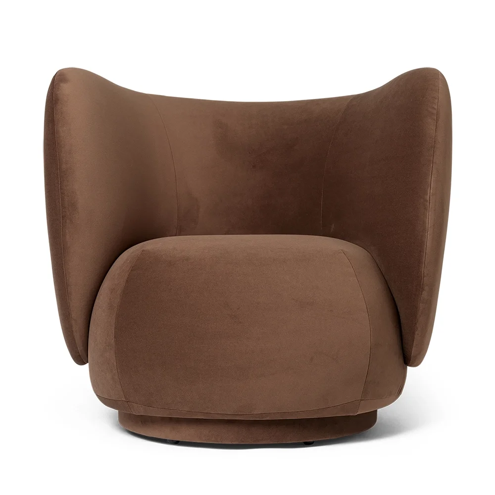 Ferm Living, Rico Lounge Fåtölj Rich Velvet - Soft brown