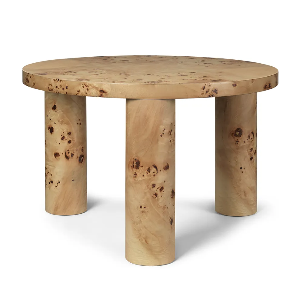 Ferm Living, Post Soffbord Ø65 cm - Poplar Burl Veneer