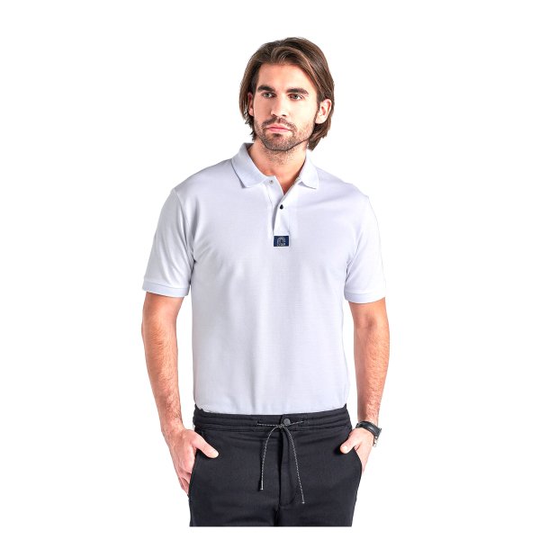 Kortärmad Piké Gyeon Polo T-Shirt, Vit, XL