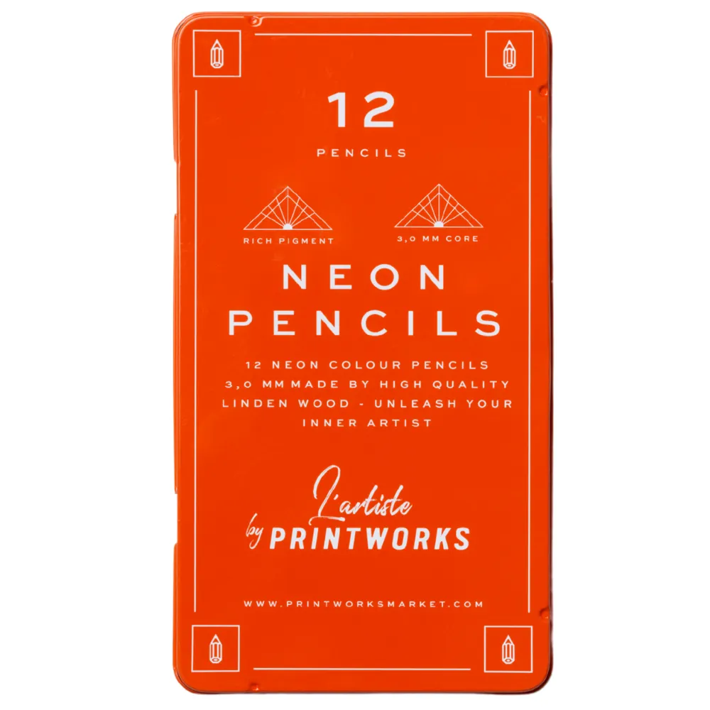Printworks, 12 färgpennor- Neon