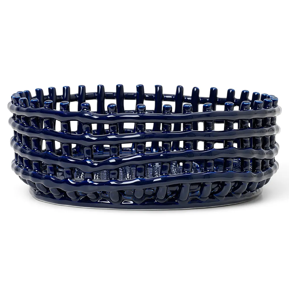 Ferm Living, Ceramic Flätad skål Blue