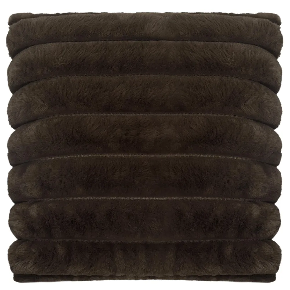 Skinnwille, Wave prydnadskudde 45x45 cm Darkbrown