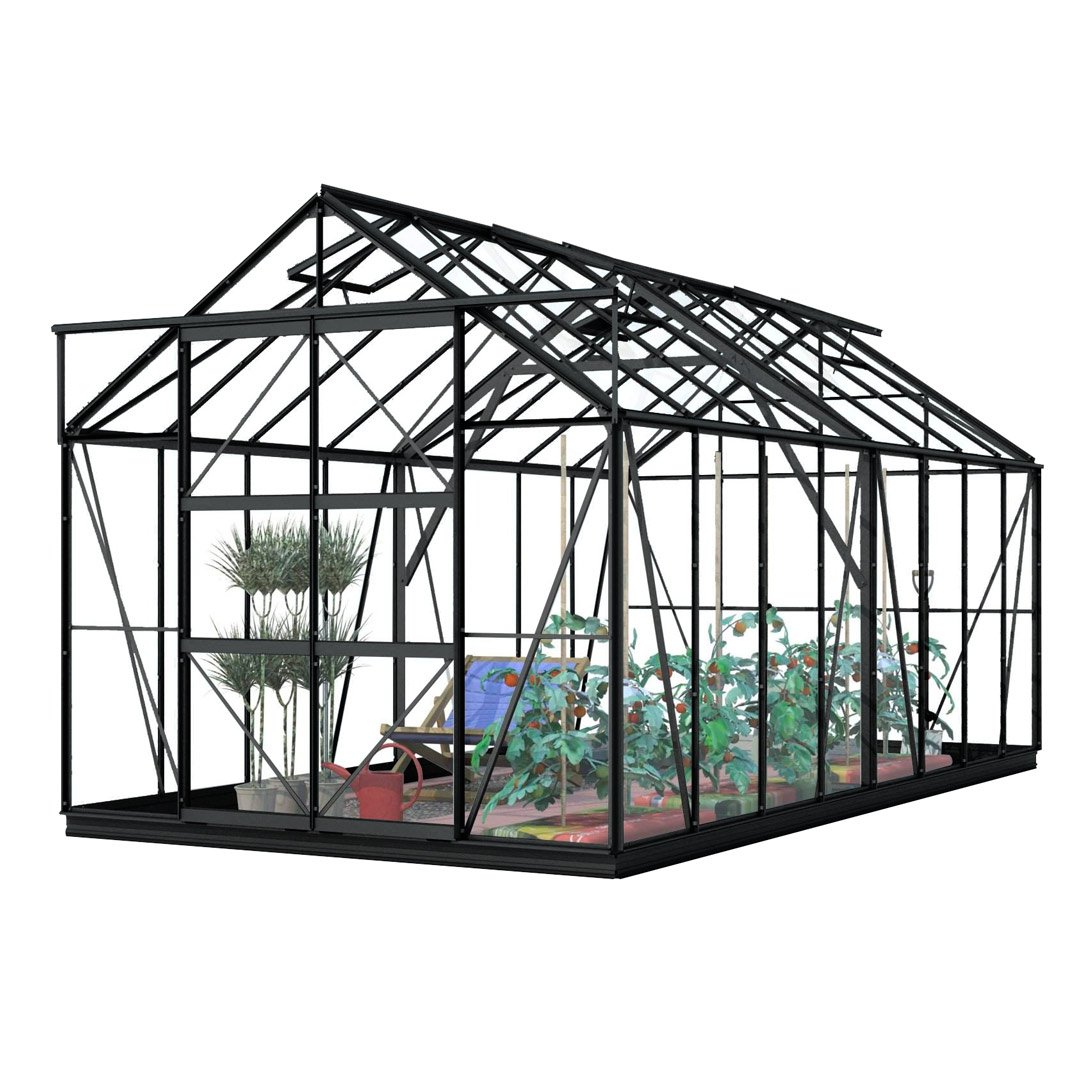 Lykke Växthus Hybrid 13m2, svart